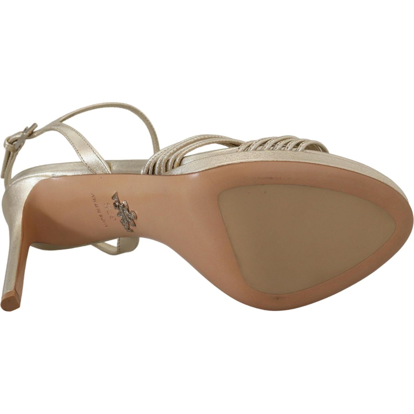 Prada Elegant Gold Stiletto Heel Sandals Prada Dim Gray