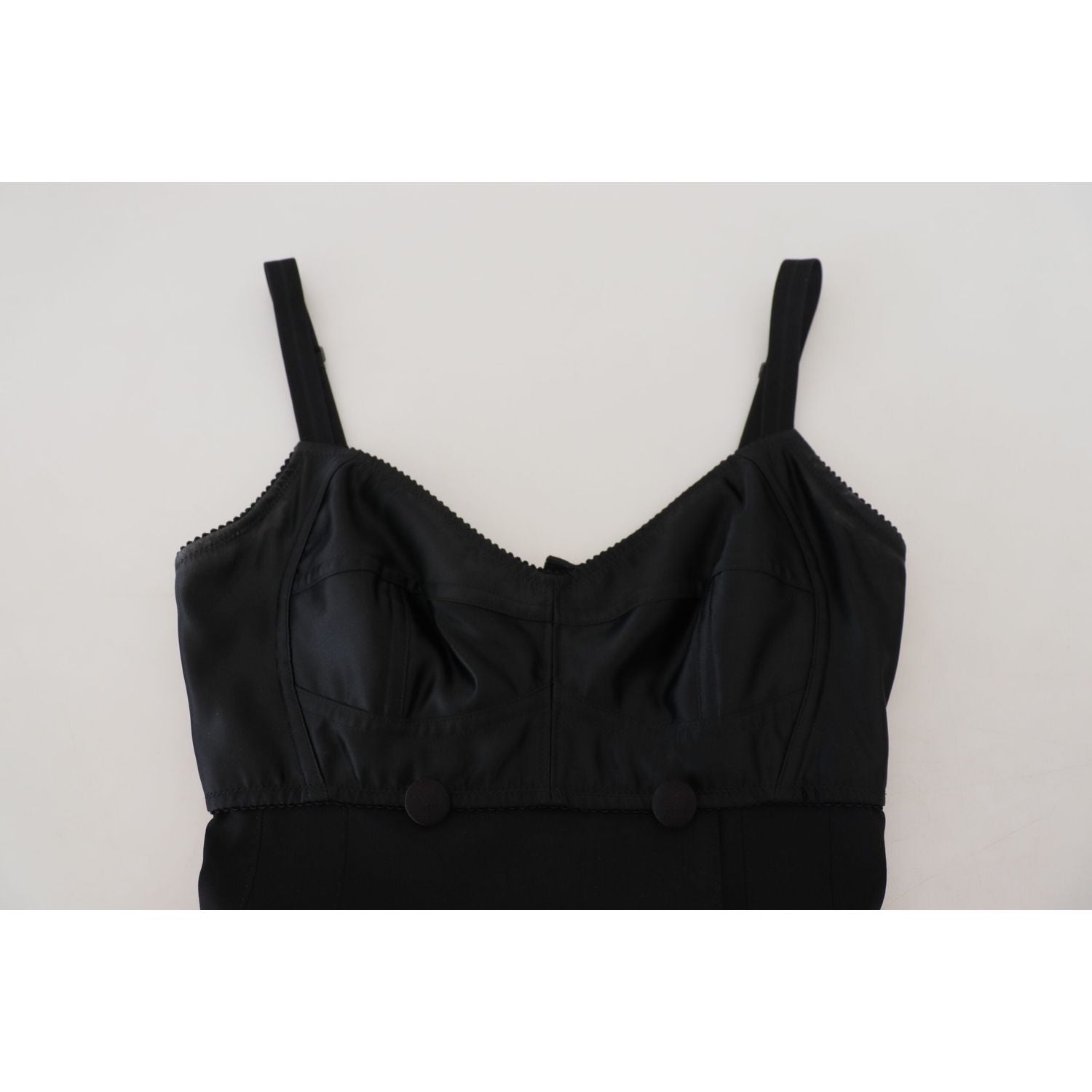 Dolce & Gabbana Black Fit Wool Stretch Sheath Mini Dress