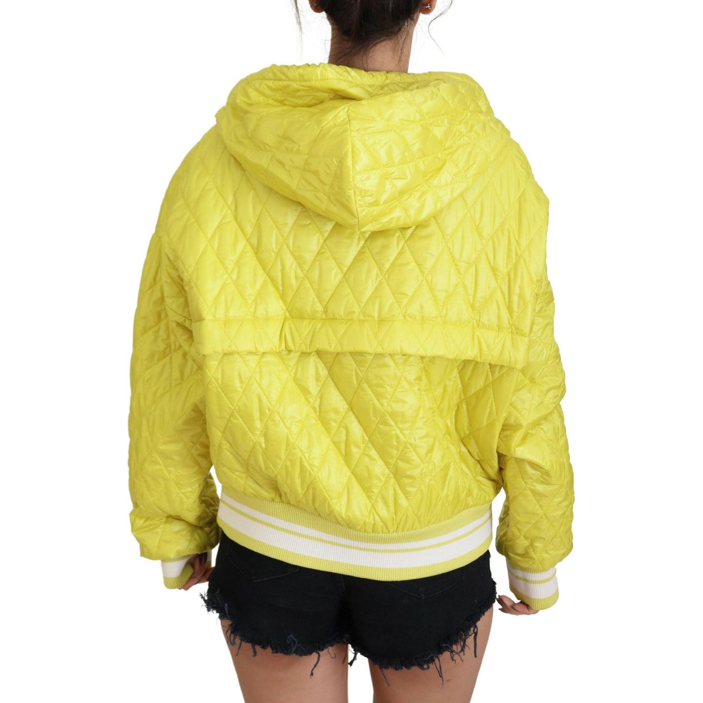 Dolce & Gabbana Elegant Yellow Hooded Jacket Dolce & Gabbana Dark Khaki