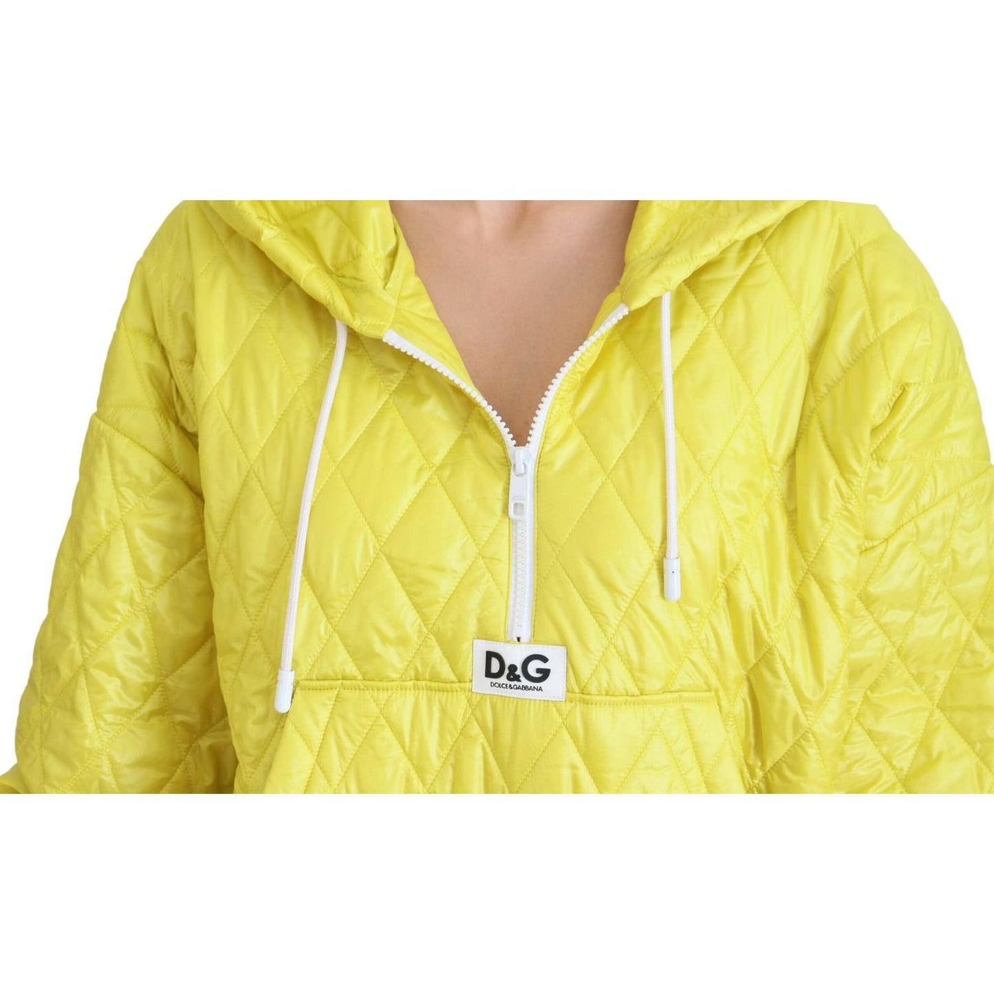 Dolce & Gabbana Elegant Yellow Hooded Jacket Dolce & Gabbana Light Goldenrod