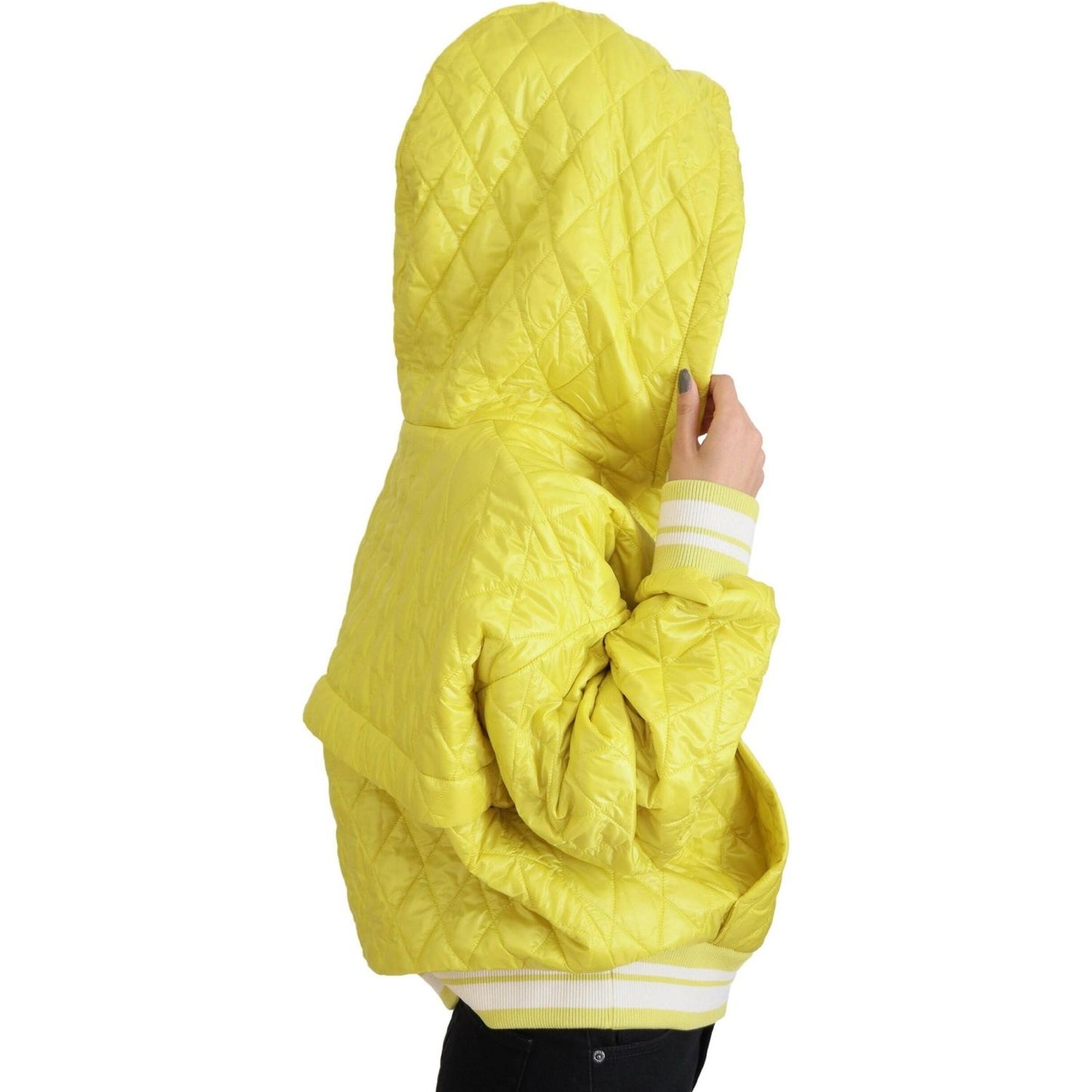 Dolce & Gabbana Elegant Yellow Hooded Jacket Dolce & Gabbana Dark Khaki
