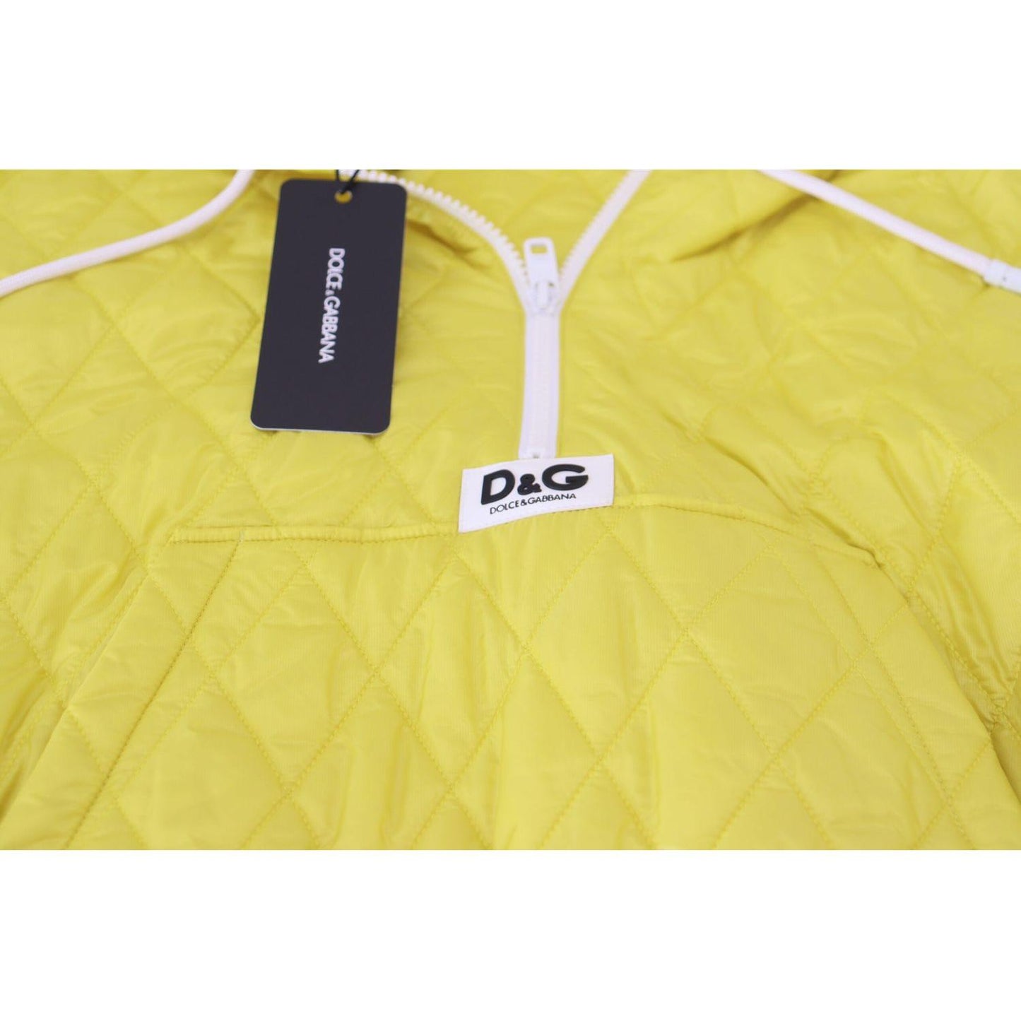 Dolce & Gabbana Elegant Yellow Hooded Jacket Dolce & Gabbana Dark Khaki