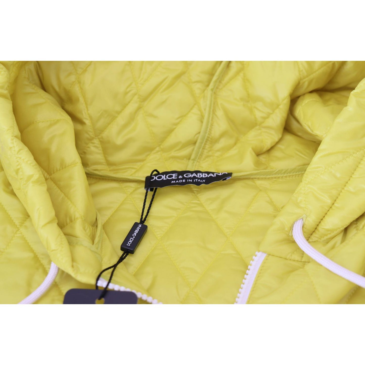 Dolce & Gabbana Elegant Yellow Hooded Jacket Dolce & Gabbana Dark Khaki
