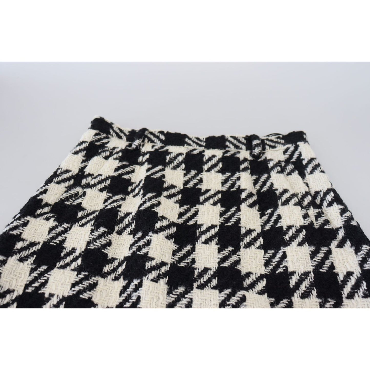 Dolce & Gabbana Elegant Houndstooth High-Waist Knee-Length Skirt Dolce & Gabbana