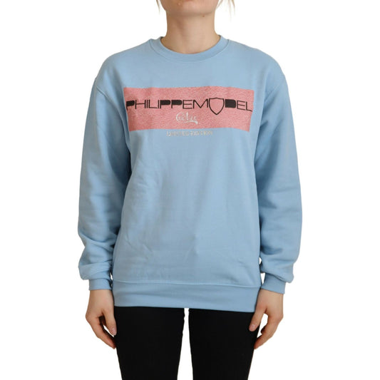 Philippe Model Light Blue Logo Printed Long Sleeves Sweater Philippe Model