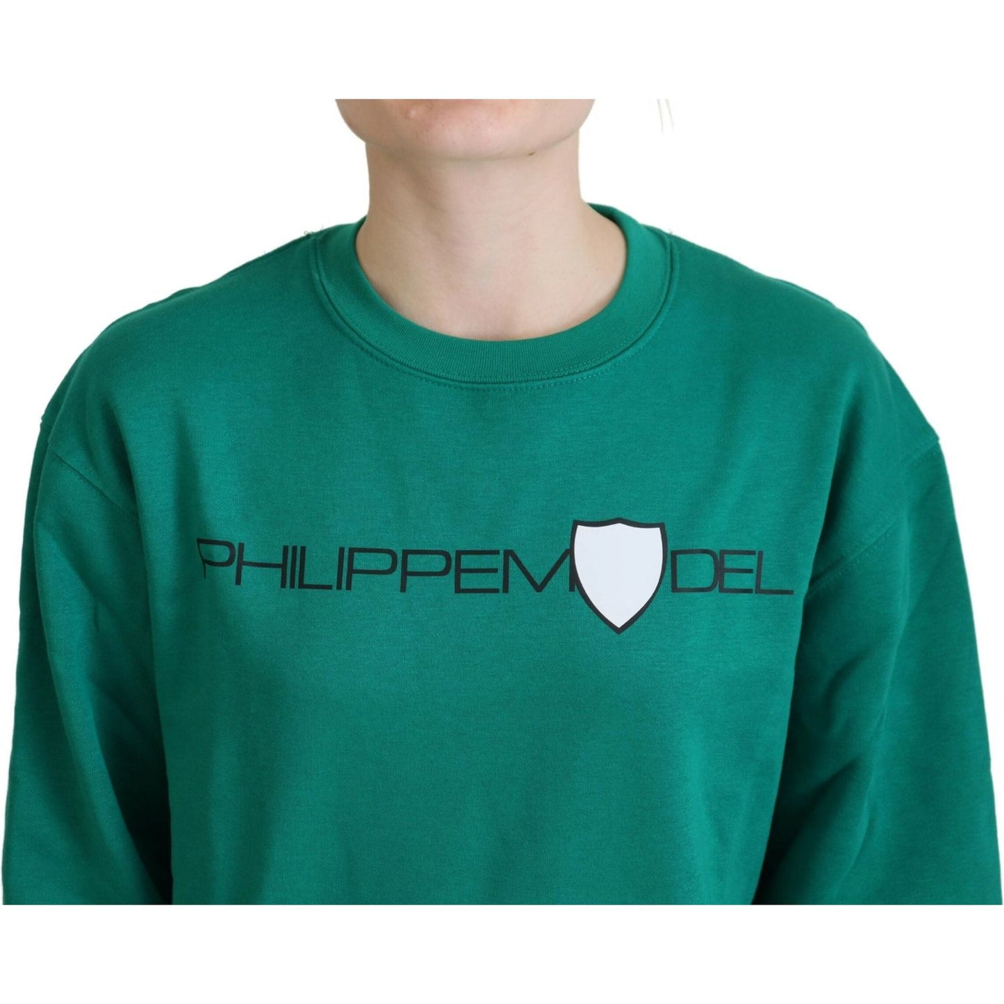 Philippe Model Green Printed Long Sleeves Pullover Sweater