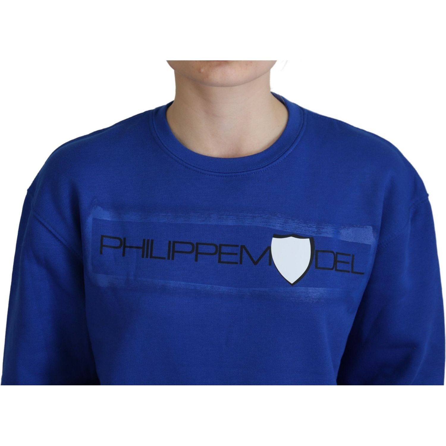 Philippe Model Blue Printed Long Sleeves Pullover Sweater