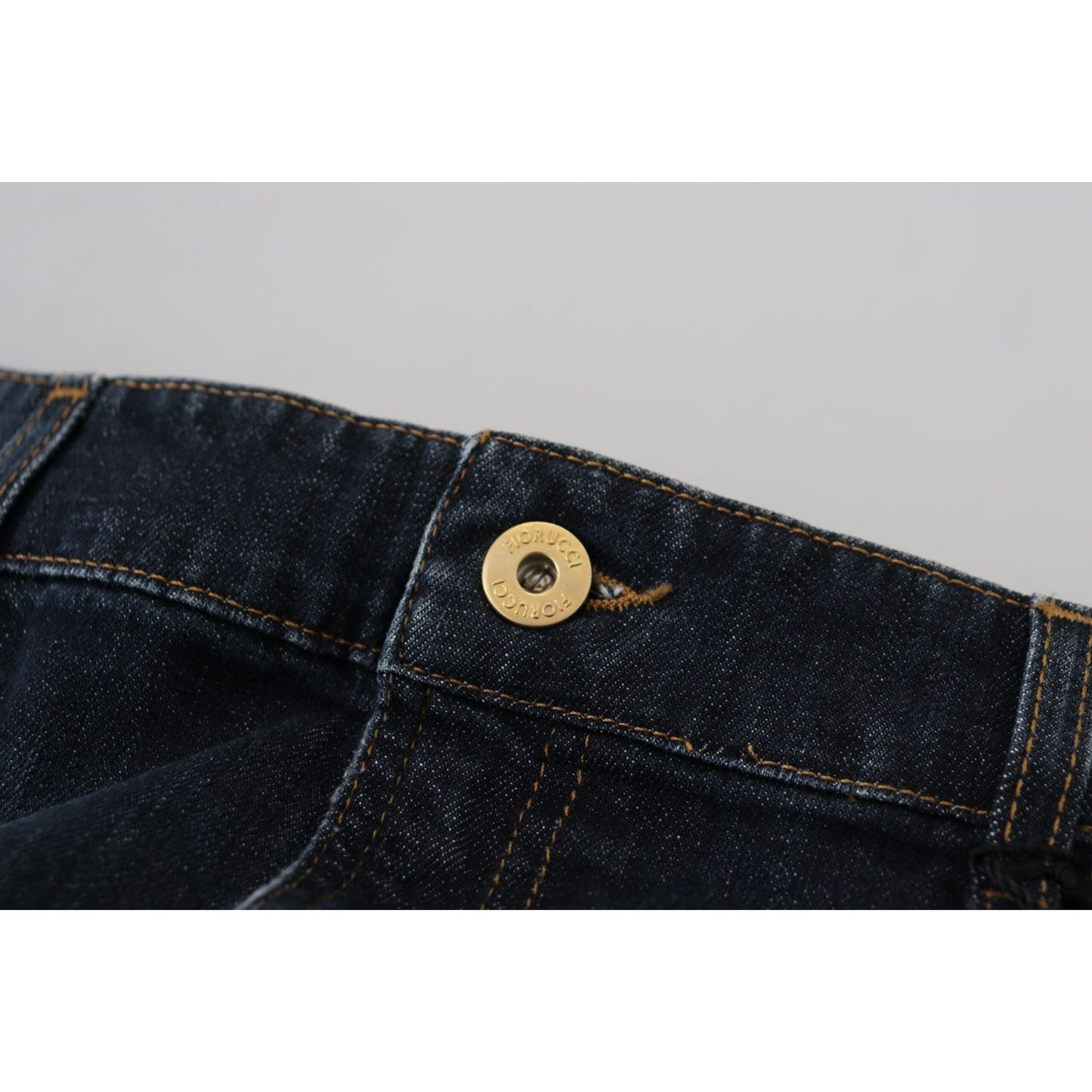 Fiorucci Dark Blue Washed Mid Waist Pencil Cut Denim Skirt Fiorucci