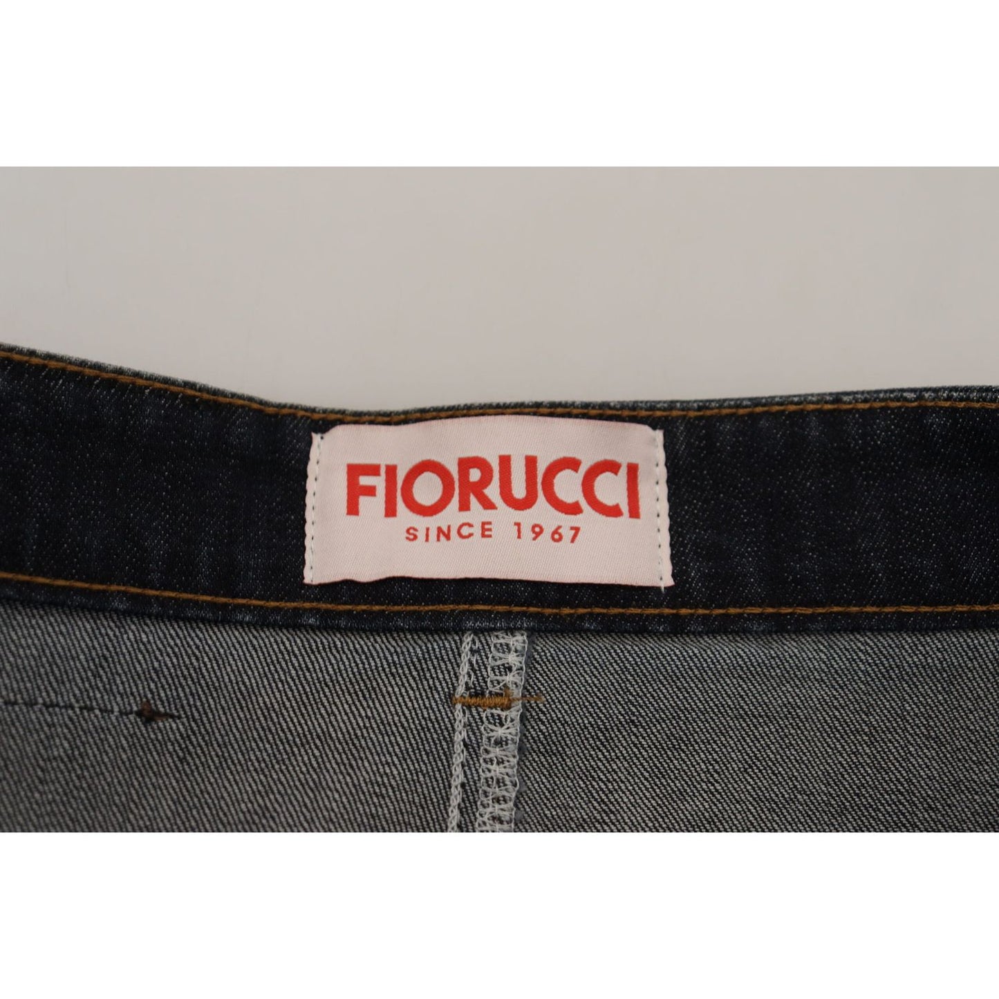 Fiorucci Dark Blue Washed Mid Waist Pencil Cut Denim Skirt Fiorucci