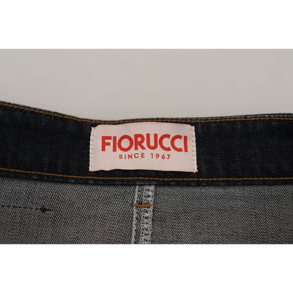 Fiorucci Dark Blue Washed Mid Waist Pencil Cut Denim Skirt Fiorucci