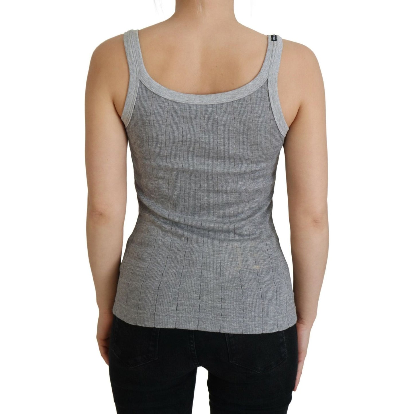 Dolce & Gabbana Chic Gray Sleeveless Modal-Cotton Top Dolce & Gabbana