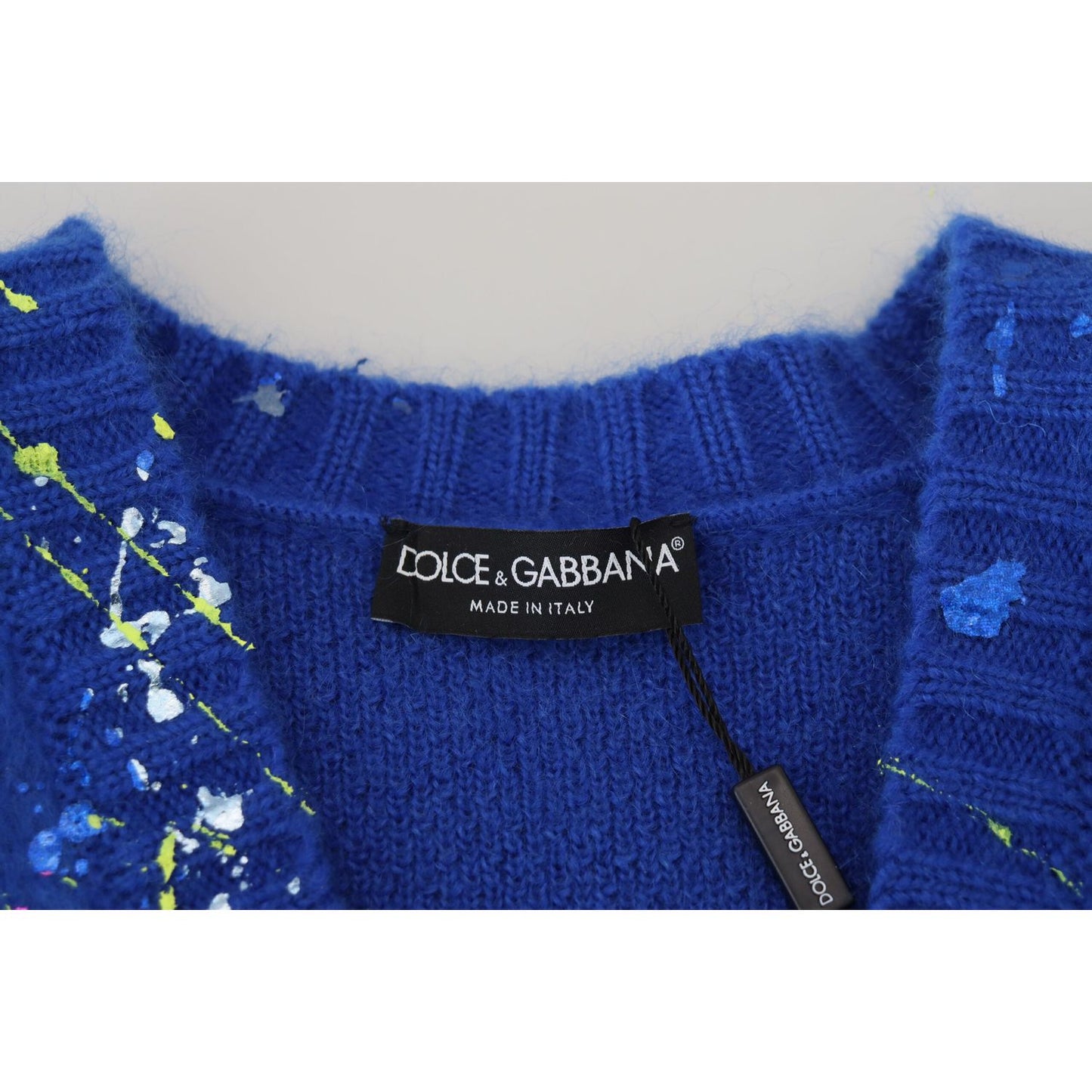 Dolce & Gabbana Elegant Multicolor Splash Mohair Cardigan Dolce & Gabbana