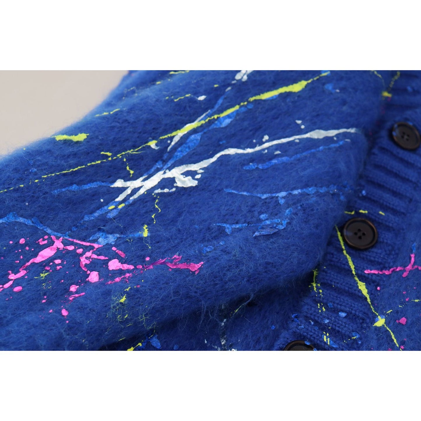 Dolce & Gabbana Elegant Multicolor Splash Mohair Cardigan Dolce & Gabbana