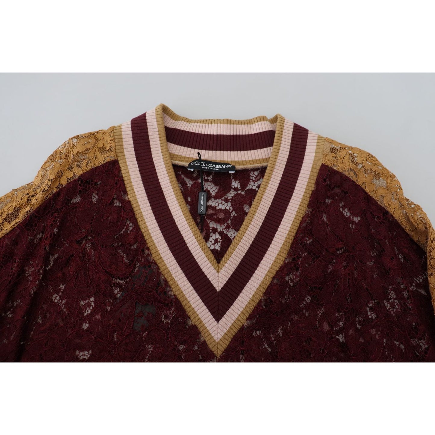 Dolce & Gabbana Multicolor V-Neck Pullover Sweater Dolce & Gabbana