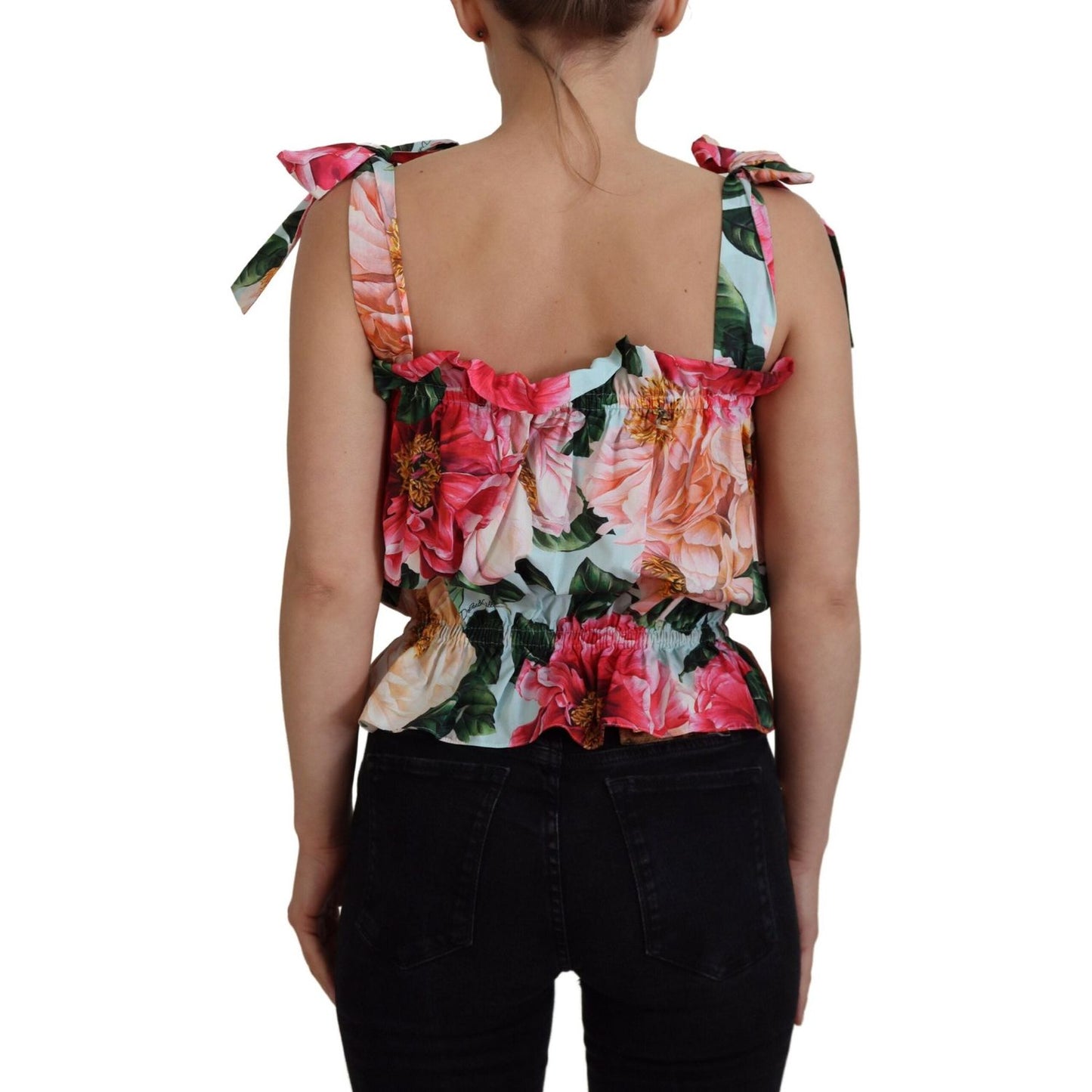 Dolce & Gabbana Elegant Floral Print Sleeveless Tank Top Dolce & Gabbana