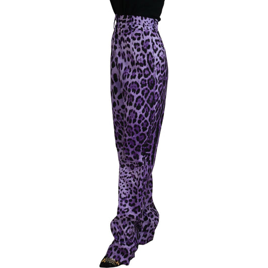 Dolce & Gabbana Elegant High Waist Straight Purple Pants Dolce & Gabbana