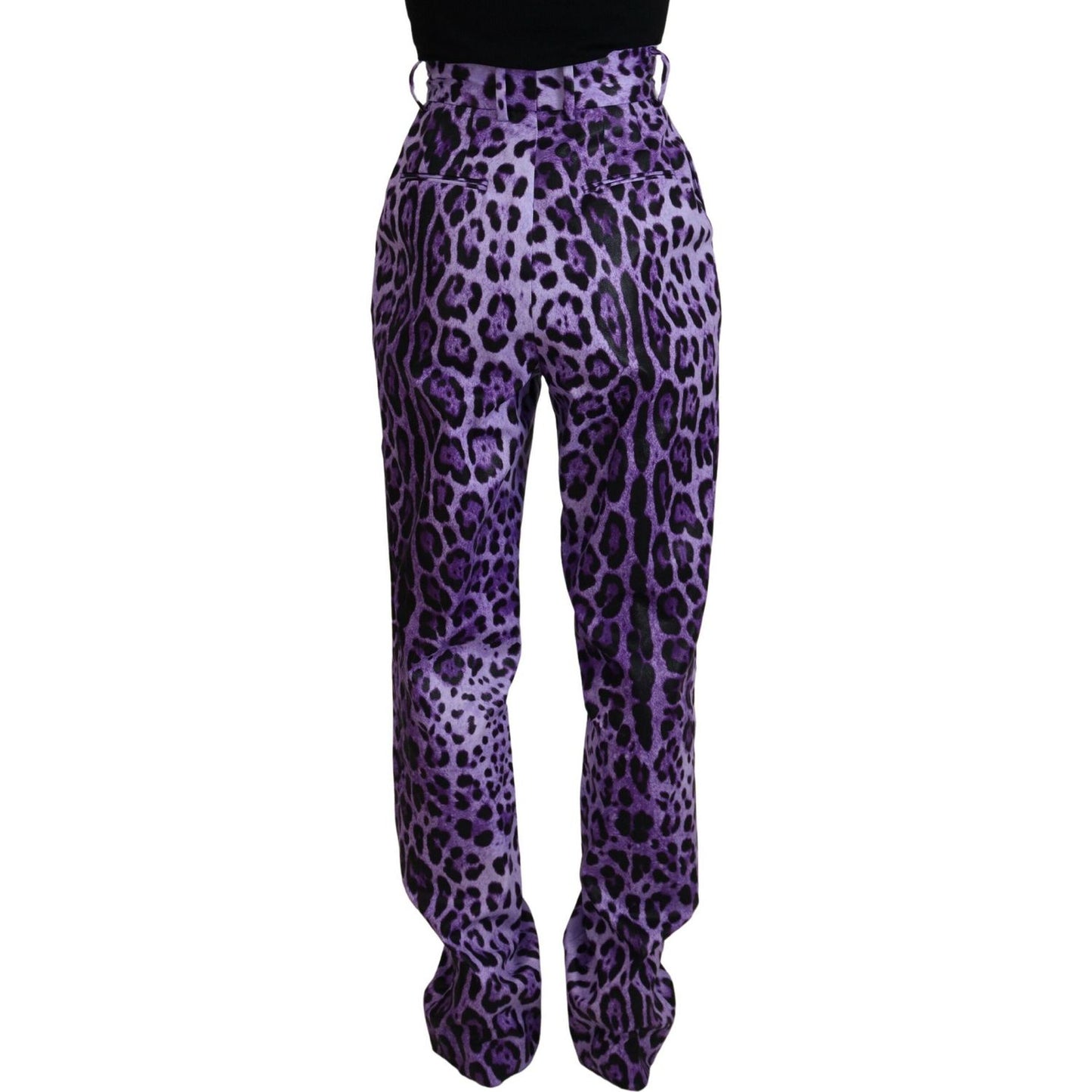 Dolce & Gabbana Elegant High Waist Straight Purple Pants Dolce & Gabbana