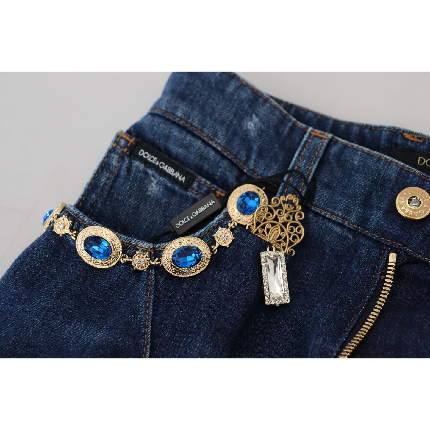 Dolce & Gabbana Embellished Straight Leg Designer Jeans Dolce & Gabbana