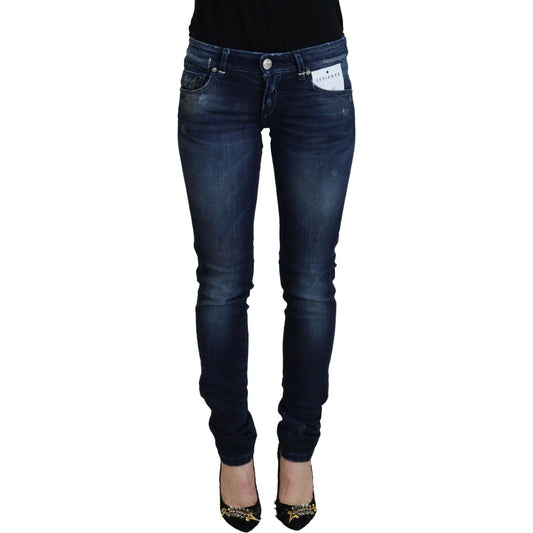 Acht Blue Cotton Low Waist Slim Fit Women Casual Denim Jeans Acht