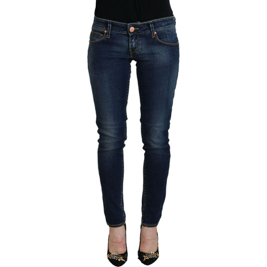 Acht Blue Cotton Low Waist Skinny Women Casual Jeans Acht