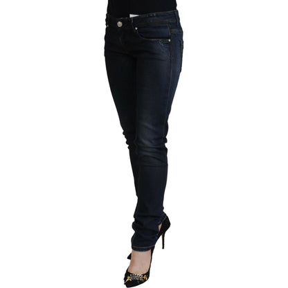 Acht Blue Cotton Low Waist Slim Fit Women Casual Jeans Acht