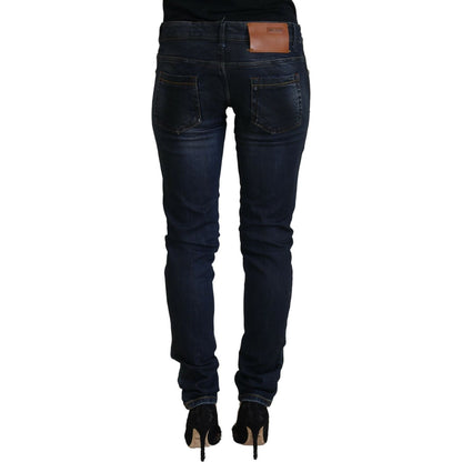 Acht Blue Cotton Low Waist Slim Fit Women Casual Jeans Acht