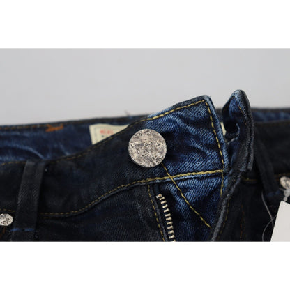 Acht Blue Cotton Low Waist Slim Fit Women Casual Jeans Acht