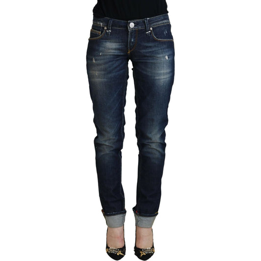 Acht Blue Cotton Slim Fit Women Casual Denim Jeans Acht