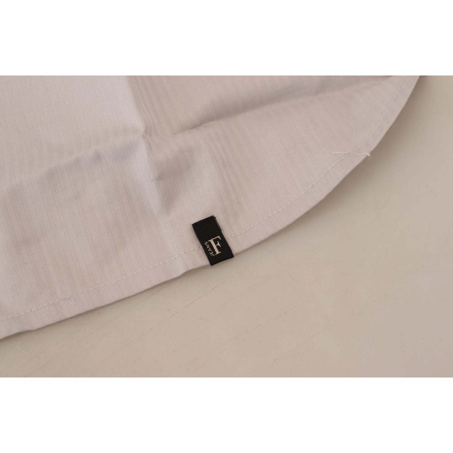 Ferre Light Gray Stripes Cotton Sleeveless Collared Top Ferre