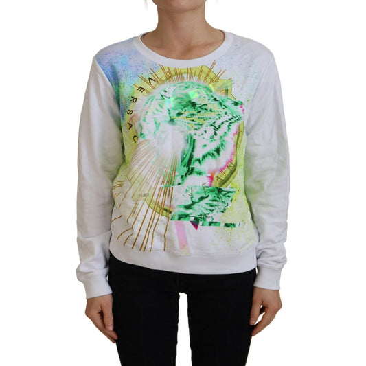 Versace Jeans White Graphic Print Long Sleeves Sweater Versace Jeans