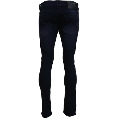 Acht Blue Cotton Tapered Slim Fit Men Casual Denim Jeans Acht