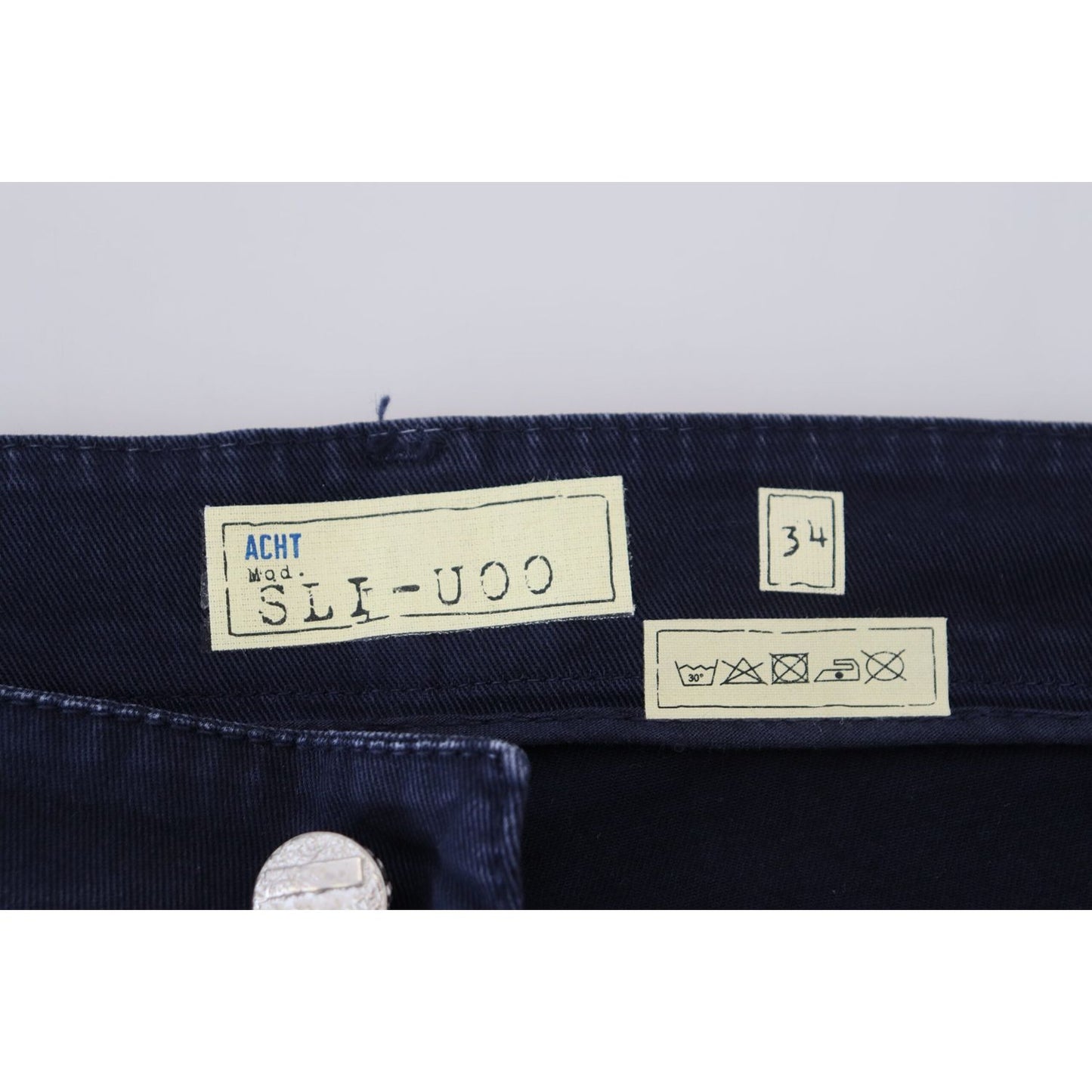 Acht Blue Cotton Tapered Slim Fit Men Casual Denim Jeans Acht