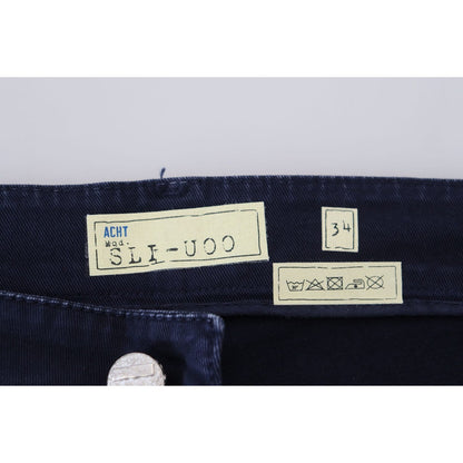 Acht Blue Cotton Tapered Slim Fit Men Casual Denim Jeans Acht