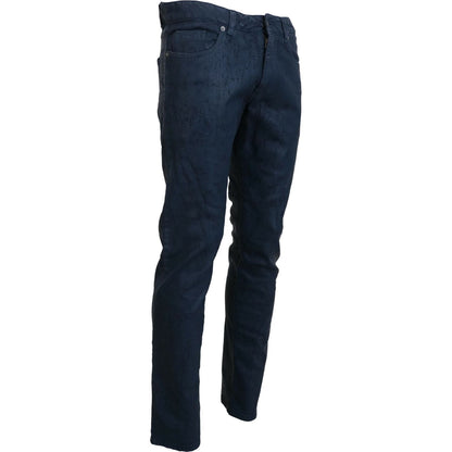 Exte Blue Cotton Tapered Slim Fit Men Casual Denim Jeans Exte