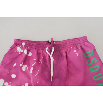 Dsquared² Pink Tie Dye Logo Men Beachwear Shorts Swimwear Dsquared²