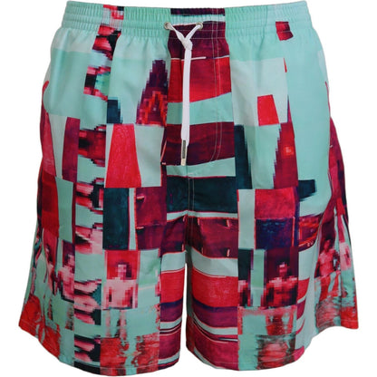 Dsquared² Multicolor Printed Beachwear Shorts Swimwear