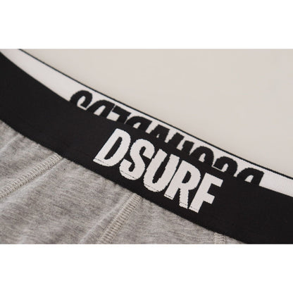 Dsquared² Gray DSURF Logo Cotton Stretch Men Brief Underwear