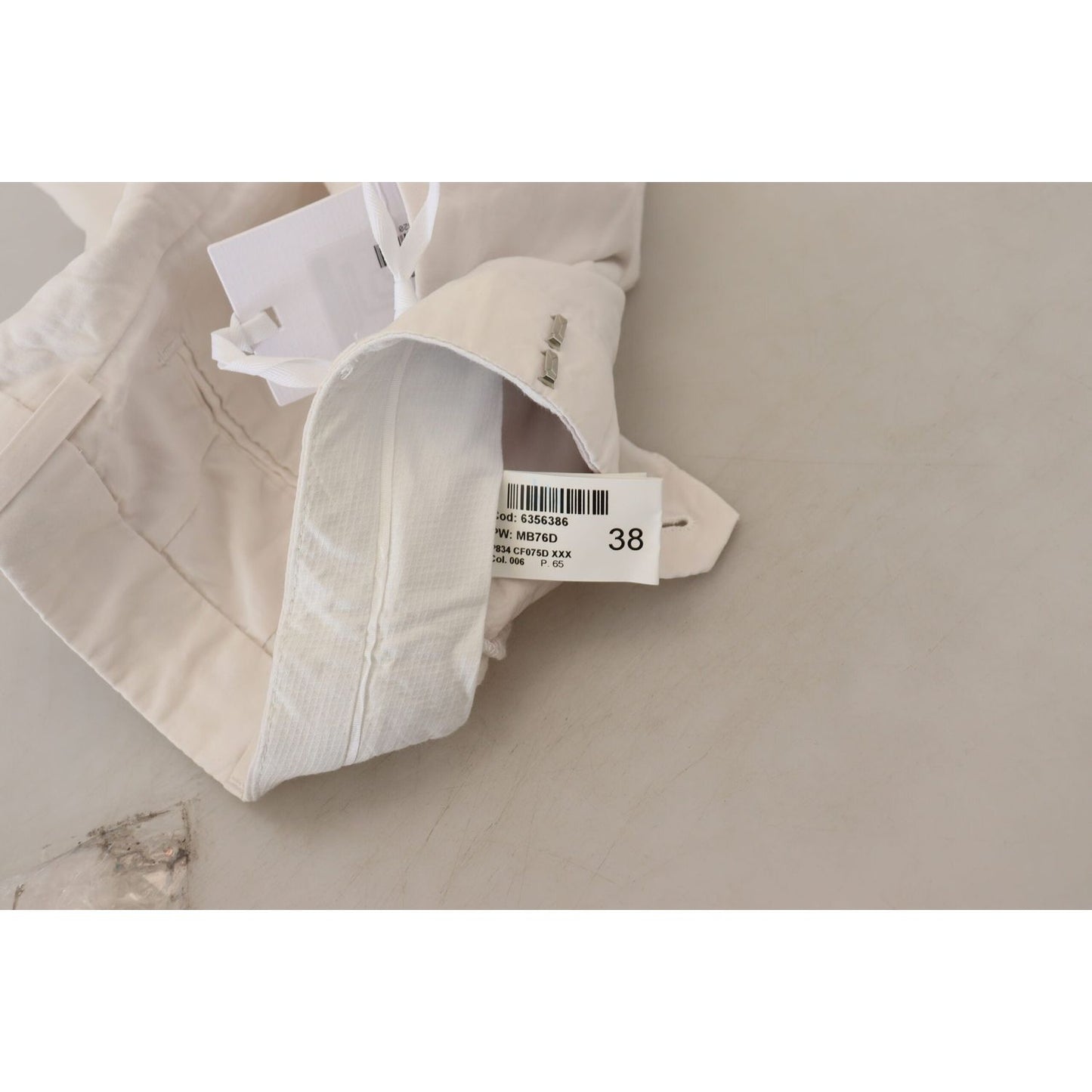 Dondup White High Waist Tapered Women Pants Dondup