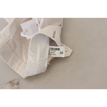 Dondup White High Waist Tapered Women Pants Dondup