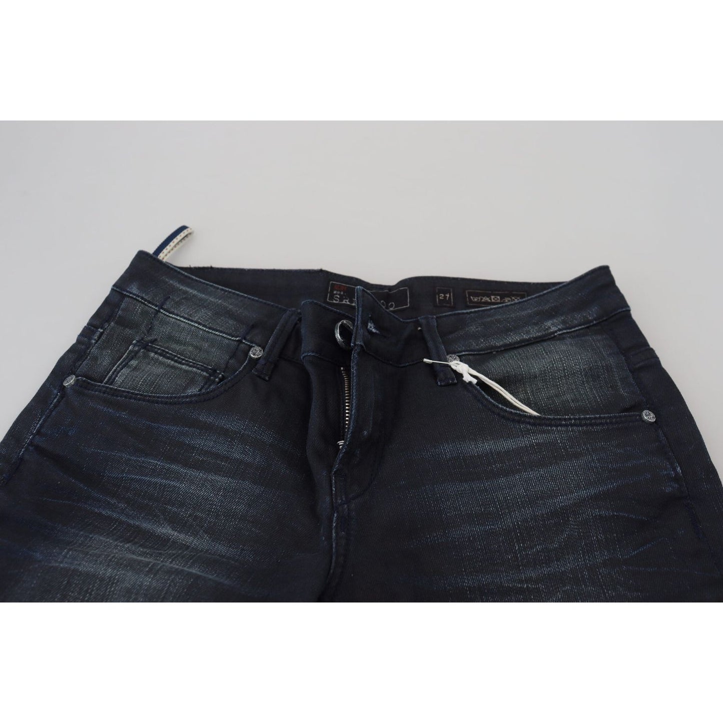 Acht Blue Washed Low Waist Slim Fit Cotton Denim Jeans Acht