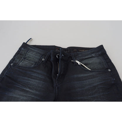 Acht Blue Washed Low Waist Slim Fit Cotton Denim Jeans Acht