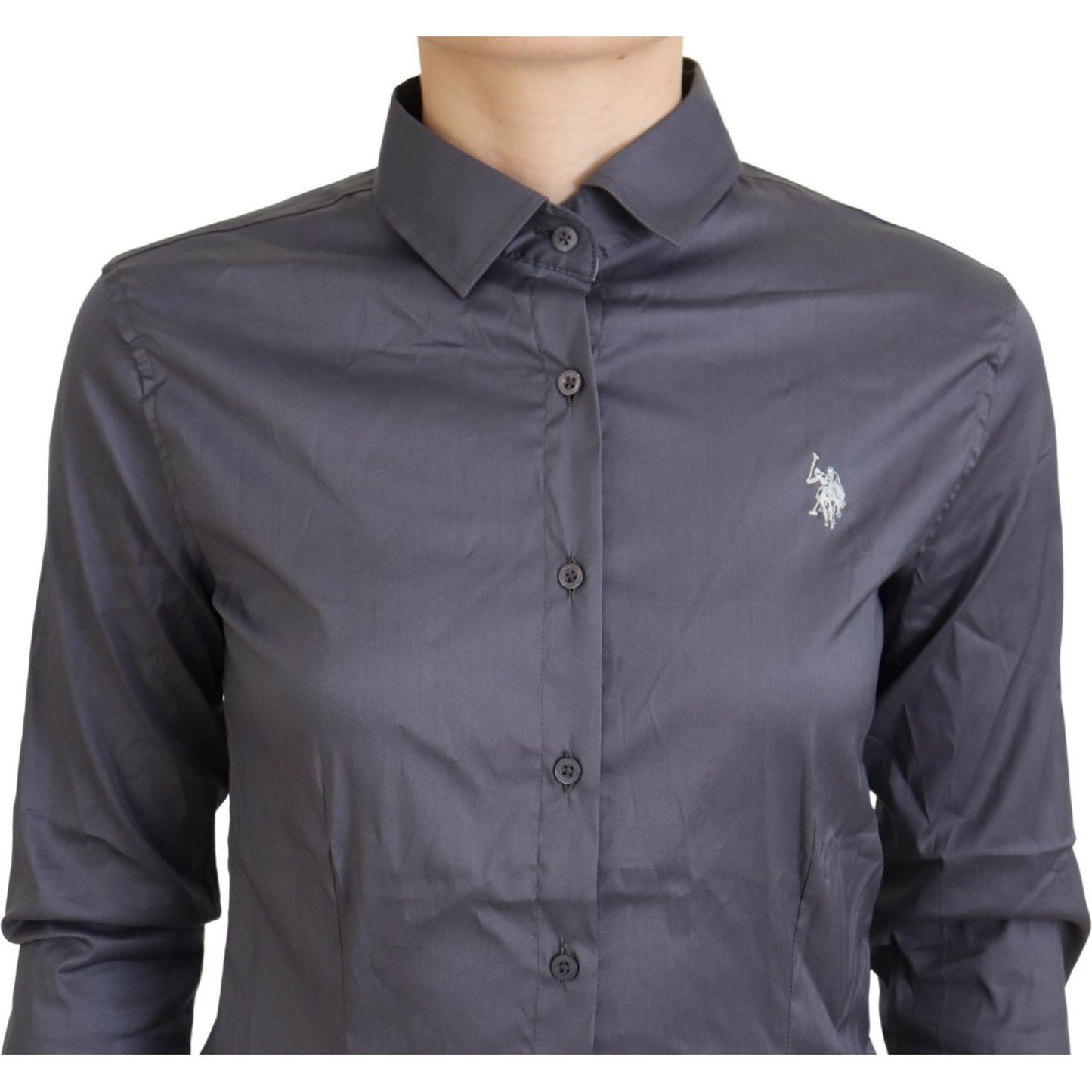 U.S. POLO ASSN. Elegant Gray Long Sleeve Polo Top U.S. POLO ASSN.