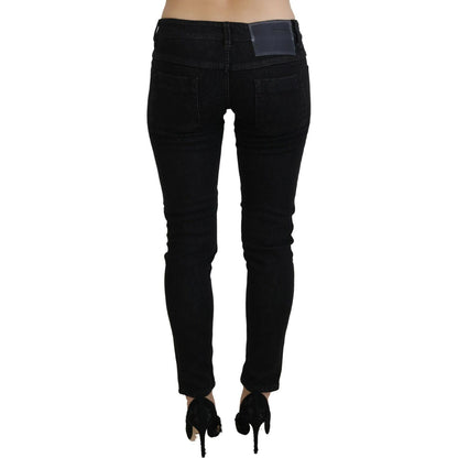 Acht Black Low Waist Slim Fit Cotton Denim Jeans Acht