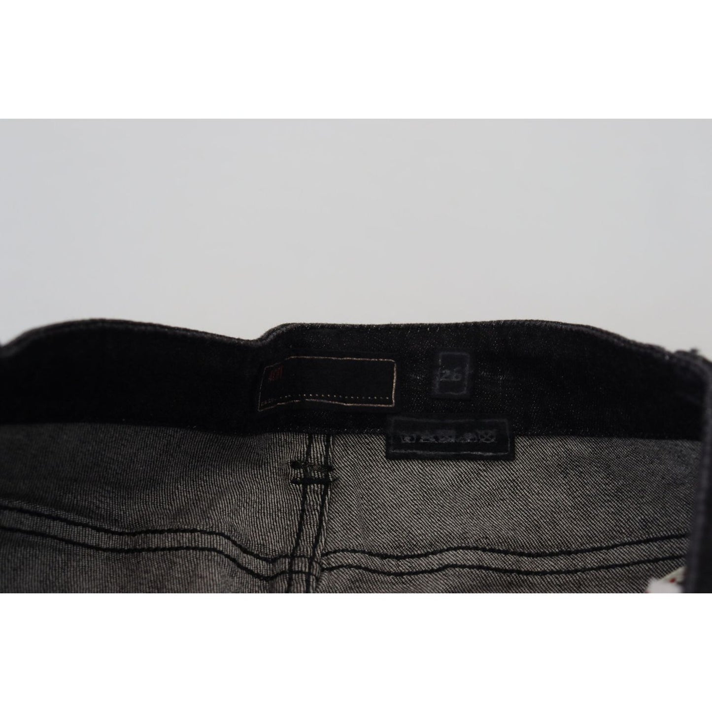 Acht Black Low Waist Slim Fit Cotton Denim Jeans Acht