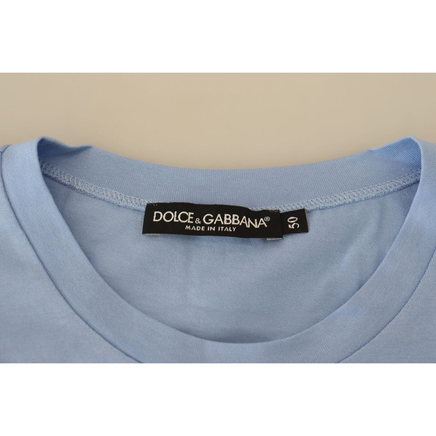Dolce & Gabbana Light Blue Happy New Year 2017 Cotton T-shirt