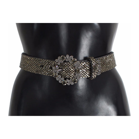Dolce & Gabbana Multicolor Wide Crystal Buckle Sequined Belt Dolce & Gabbana