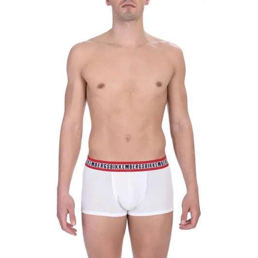 Bikkembergs White Cotton Men's Underwear Trunk Twin Pack Bikkembergs