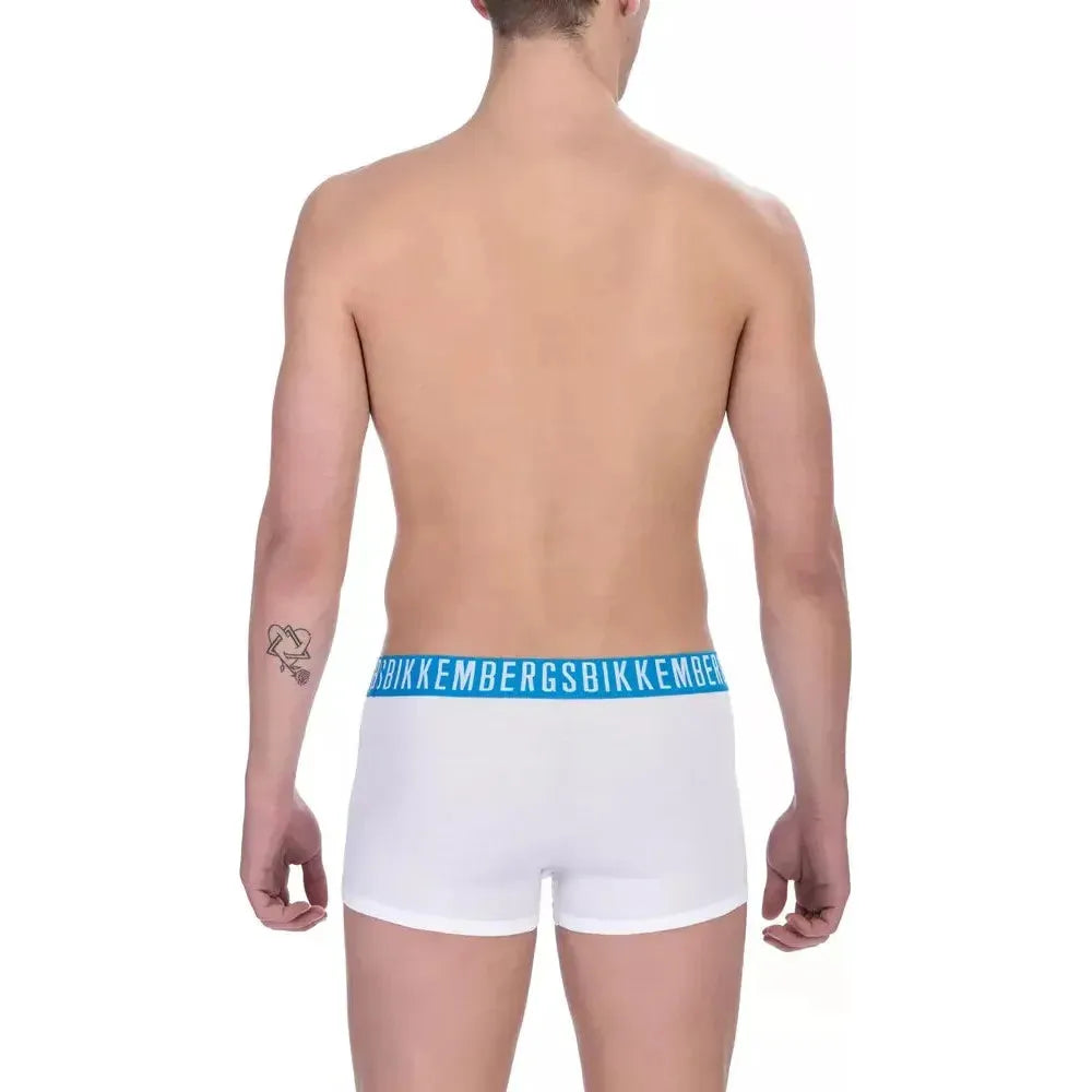 Bikkembergs White Cotton Men's Trunk Underwear