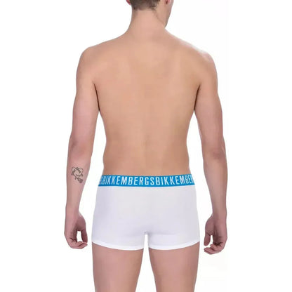 Bikkembergs White Cotton Men's Trunk Underwear