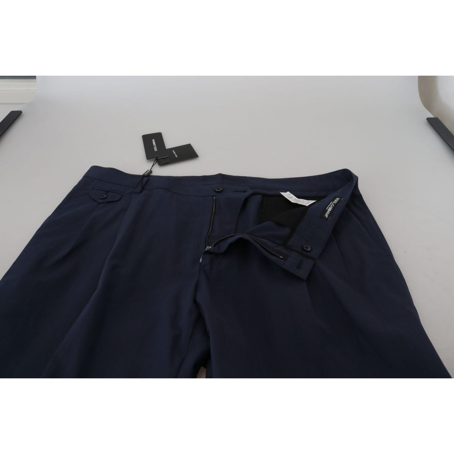 Dolce & Gabbana Dark Blue Cotton Chino Formal Pants